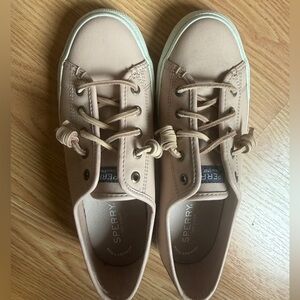 Sperry Blush Leather Lace-Up Sneakers